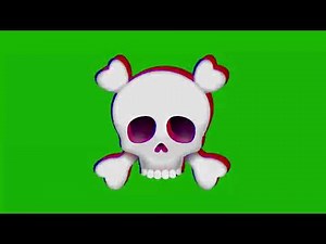 Animated Skull Face Green Screen | Flicker Effect & Sound | Skull Meme Template