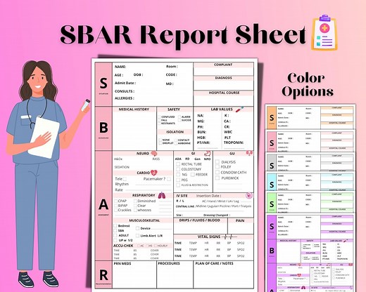 SBAR Nursing Report Sheet: Printable & Editable Template (digital Download) - Etsy