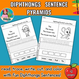 Diphthongs Decodable Sentence Pyramids | Phonics, Reading Fluency, Long Vowel
