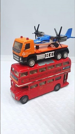 Diecast model truck, airplane & double decker bus collection #shorts #diecast #bus