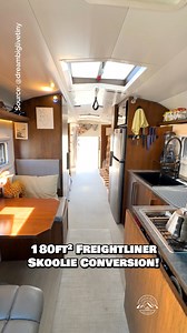 What do you think of this skoolie conversion? This is currently the full-time tiny home on wheels to @drivingdharma and his dog! The bus conversion is equipped with solar power, batteries, water tanks, & a diesel heater for traveling during any season. The bus also doesn't skimp on many luxuries and has a microwave, an apartment-size fridge, an instant water heater, a flushable toilet & bidet, spa shower, & tons of storage throughout! This is a 2003 Thomas Freightliner FS65 school bus with a 7.2