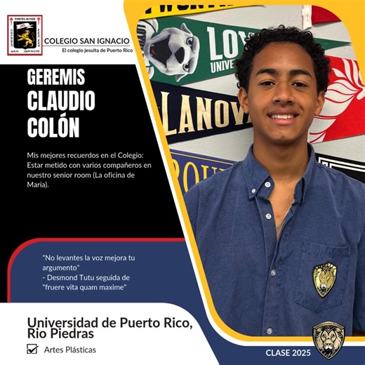 🎓✨ Clase 2025 | Colegio San Ignacio ✨🎓 Con inmenso orgullo presentamos a nuestros Seniors 2025, una generación que ha vivido intensamente su formación ignaciana y que, muy pronto, comenzará un nuevo capítulo como universitarios, llevando consigo el sello de San Ignacio: hombres para los demás, siempre a la mayor gloria de Dios (AMDG). Su lema, "Fidelitas et Unitas Vim Faciunt" —"La fidelidad y la unidad hacen la fuerza"—, refleja el espíritu que los ha unido y fortalecido a lo largo de este ca