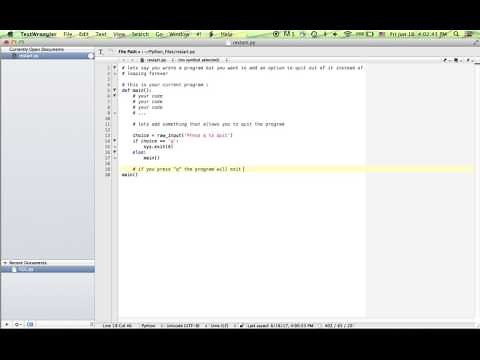 How to add a "Quit" option in a program - Python 2.7