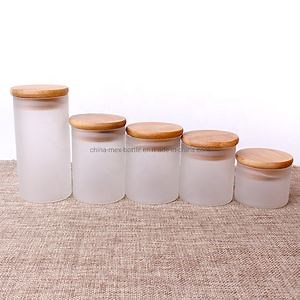 [Hot Item] 4oz 8oz 12oz 24oz 1000ml Borosilicate Frosted Glass Jar with Bamboo Lid