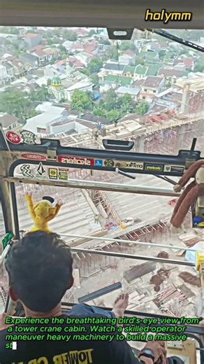 Tower Crane Operator POV #worker #process #towercrane #construction #heavyequipment