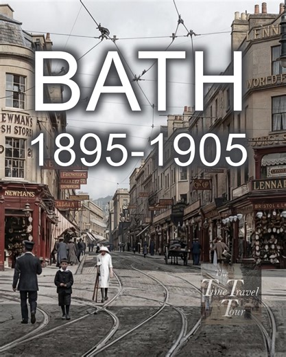 Bath 1895-1905. Over 120 Years ago! While the city is famous for its Roman (1st century AD) and Georgian (18th century) heritage, by 1895 it was a well-developed Victorian town, with the historic Pump Rooms and Roman Baths continuing to be central features. * Stall Street in the early 1900s * The Royal Crescent in late Victorian era. * The Roman Baths in the 1890s * Bath Chairs at the Abbey Churchyard * Southgate Street c1900 #bath #visitbath #visitengland #historicbath #RomanBaths #romanempire 