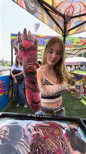 Pretty Body Marbling Arm Dip at Watershed Music Festival