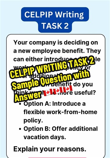 CELPIP Writing Task 2 Sample Questions and Answers