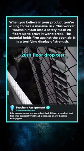 Terrifying 28th Floor Balcony Safety Net Test