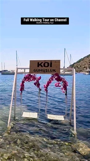 🌊 This Swing Is Actually in the Sea | Gumusluk, Bodrum #bodrum #virtualtravel #turkeytravel