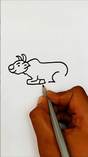 Easy Cow Drawing 🐄 | Simple Cow Sketch for Beginners #shorts #drawing