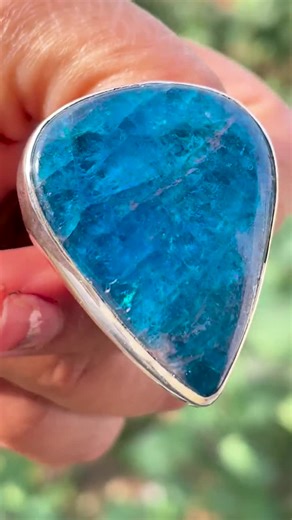 Shimmering Pear Apatite Ring: Handmade 925 Sterling Silver Gemstone - Etsy