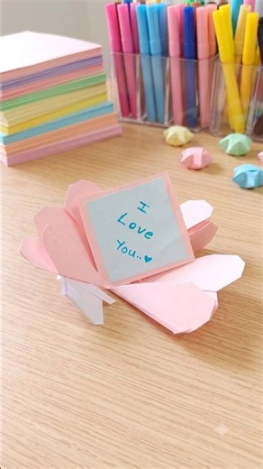 DIY Pop-Up Secret Message! 💌 (Easy Paper Craft) #crafts #origami #papercrafts #shorts
