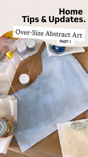 Show of hands: who else sees a beautiful abstract art and thinks “how hard can it be!?” 🙃🎨 We’ve spent over a year hunting for the perfect piece to hang over our banquette — lots of maybes but nothing’s been “the one!” You know what I mean? So…I’m giving it a shot myself. It’s Day 1 of making my own oversized abstract art and I’m sharing the process in case anyone else needs a nudge to let go of self-doubt and create your own masterpiece 💕👩🏻‍🎨 Would you go bold and graphic or soft and airy