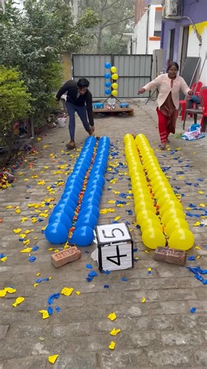 Vikash Kumar on Instagram: "Brother vs sister blue vs yellow balloon pop flip Ludo roll roll steel ball win chips long Super amazing game 53234 best game challenge #instragram"