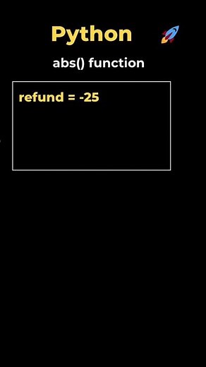 6. abs() function in Python