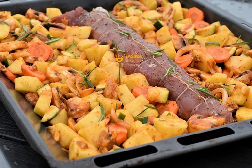 Lungić iz pećnice sa krumpirima i povrćem | Sašina kuhinja