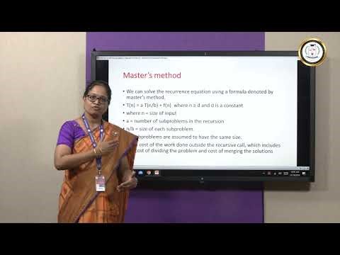 Solving recurrence equations by master’s method - Dr A Viji Amutha Mary