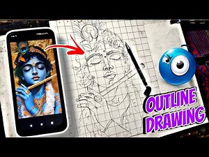 How to Draw Krishna Ji Step by Step | Easy Outline Krishna Drawing Tutorial