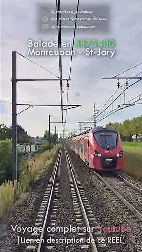 NOUVEAU : Montauban - Saint-Jory en BB75400 - 4K #cabride #cabview #traindriversview