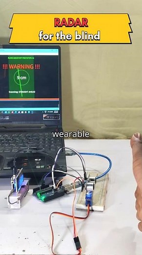 👉 Smart Blind Assistance Prototype Using Arduino | 180° Obstacle Detection | #shorts #subscribe