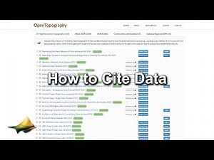 How to Cite Data from OpenTopography