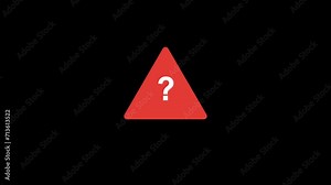 Question mark in Triangle Animation with transparent Background