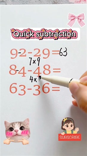 Master this quick subtraction trick and solve math problems in seconds! 🧠✨ #math #hacks #learning