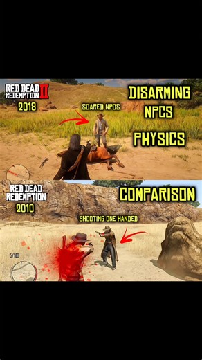 Disarming NPCs Physics Comparison 🔫 | RDR1 vs RDR2
