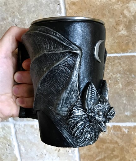 Vampire Bat Mug | Hand Sculpted Resin Gothic Art Mug With Stainless Steel Liner| Spooky Bat Mug, Halloween Gift and Gothic Home Decor - Etsy