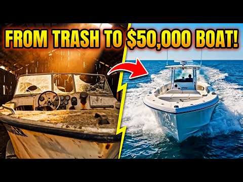20-Year Abandoned Barn Find Boat RESTORATION (Full Time-Lapse)