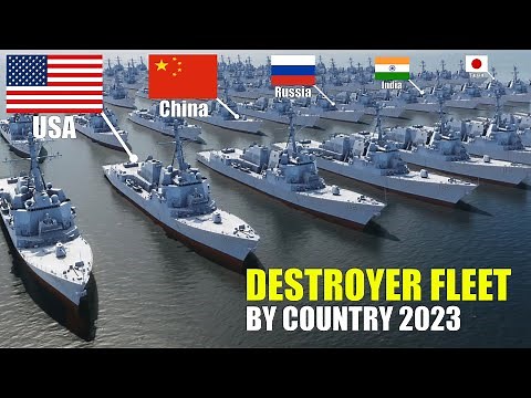 Destroyer Fleet Strength by Country (2023) - Navy Power Comparison - Military Power Comparison 3D 4K