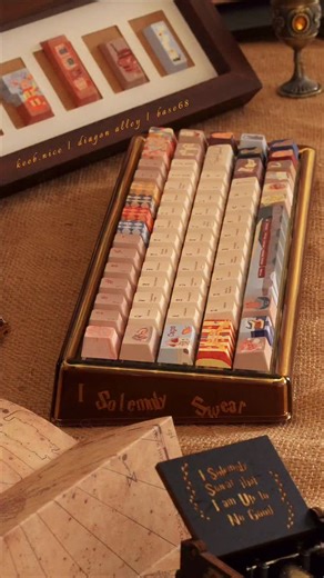 🇲🇾 𝐍𝐢 倪 on Instagram: "typing asmr for the day ~ 🤎 . ⌨️ base68 diy build ft diagon alley keycaps . . #asmr #keyboardtyping #mechanicalkeyboard #harrypotter #keyboard"