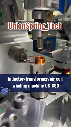 UnionSpring_Tech Enameled copper wire coiling machine US-850 #eletronics #powerinductor #inductorcoils #highfrequency coils #inductorcoiling #machine #powerinductor