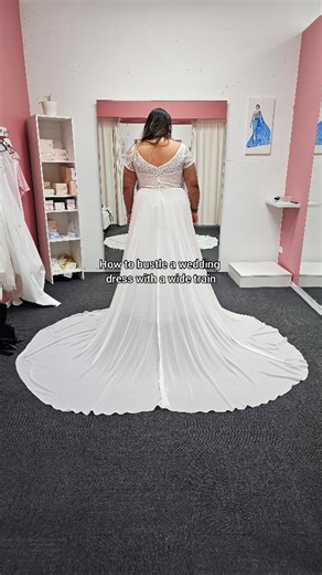 3.4K views · 15 reactions | How to bustle a wedding dress with a wide train  This technique is great with georgette fabrics, but you'll find it won't work as neatly with heavier fabrics due to the folds it creates. Going to an experienced bridal seamstress for your wedding dress alterations pays off to ensure the right bustle has been sewn for your dress train  | Alter Me | Facebook