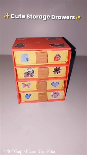 Cute Drawer Box for Desk Organization 🎀 .#diy #deskdecor #organizer #craft #shortsfeed #ytviral