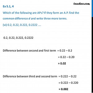 Ex 5.1, 4 (vi) - (x) - Which are APs? 0.2, 0.22, 0.222 - Ex 5.1