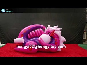 Double layer inflatable laying dragon suit wearable