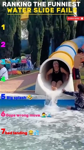 Funniest Water Slide Fails Ever 😂💦 #rankingvideo #FunnyFails #WaterPark #Shorts