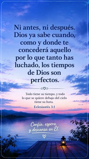 El Tiempo Perfecto de Dios 🙏❤️