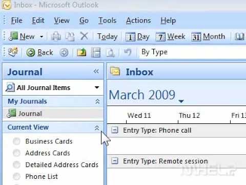 How to open a Journal entry in Outlook
