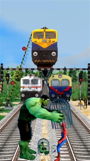 Who's Trapped 3 train 🚊 ? Hulk vs Spider man #funny #animation #shorts #spiderman