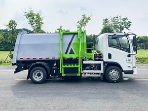[Hot Item] China Famous Brand Byd Bev Pure Electrical Side Loading Compression Garbage Truck with 6000 Liters Waste Bin