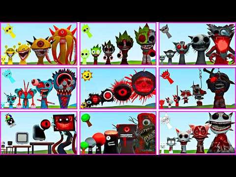 ALL PHASES OF SPRUNKI FAMILY SIZE COMPARISON in GARRY'S MOD! SPRUNKI HORROR!