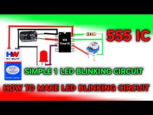 How To Make 1 LED blinking circuit with 555 Timer IC | blinking speed control | ‪@RciGear.‬