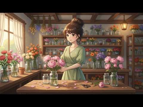 cozy peaceful flower shop ambience 🌸 (ghibli inspired)