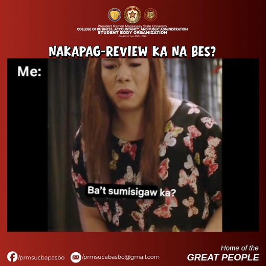 NAKAPAG REVIEW KA NA BES? Ang aking kasagutan ayyy.... #CBAPAStudentBodyOrganization #CBAPANIANS | PRMSU CBAPA - Student Body Organization