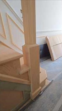 Stately Newel post. how to install an oak newel post on a staircase..#diy #wooddesigner #carpentry