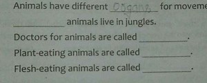 Animals have different  for movem  animals live in jungles.Doc... | Filo