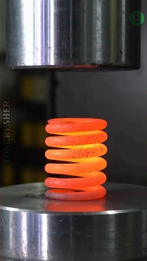 Red Hot Spring Crushed by Hydraulic Press 😱 | Satisfying ASMR